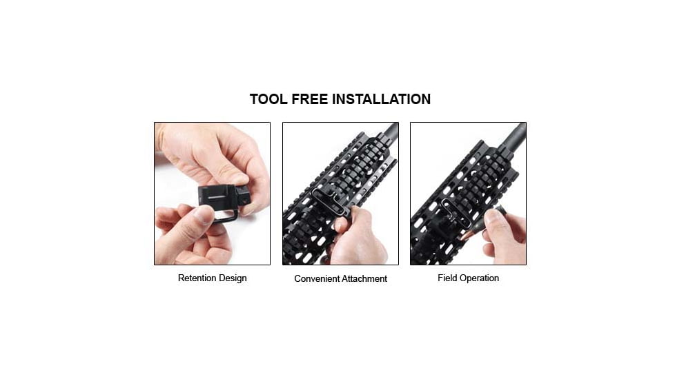 UTG Pro Picatinny Sling Swivel Mount with 1.25in Loop, Black, TL-SWMTP01