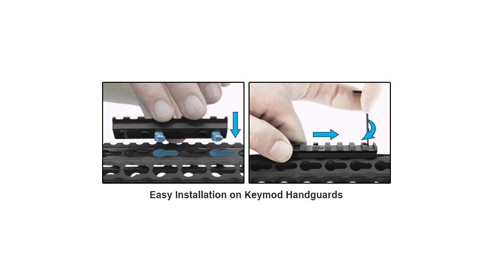 Leapers UTG PRO 1.57in 4-Slot Keymod Picatinny Rail Section, Black MTURS04S