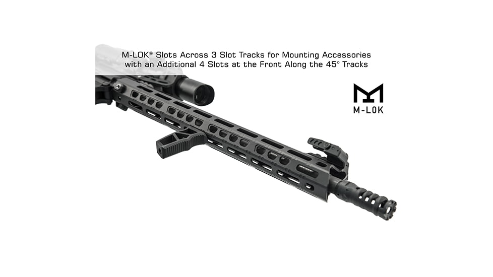 Leapers UTG PRO Forerunner 15in M-LOK Free Float Handguard, Black, MTU047SPM