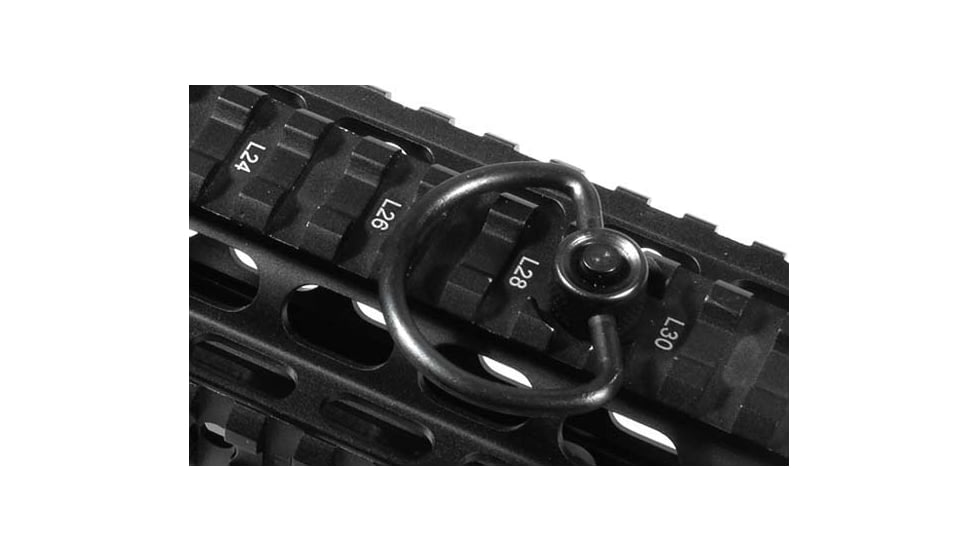 Leapers UTG Push Button QD Sling Swivel, 1.25in C-Shape Loop, Black, TL-QDSW08C
