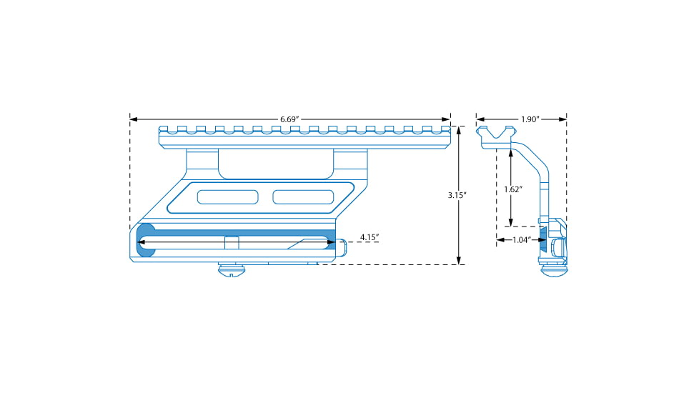 Leapers UTG QD AK Side Mount, M70 N-PAP, Black, Medium, MT-ZAK01
