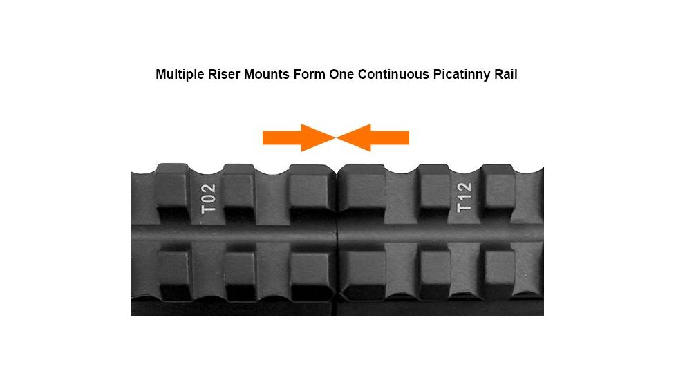 Leapers UTG Super Slim Picatinny Riser Mount,1in Height,13 Slots,Black MT-RSX1L