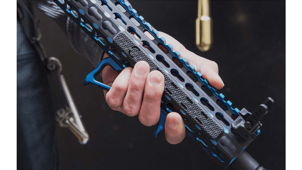 UTG Pro Ultra Slim Angled Foregrip, Keymod, Blue, MT-AFGK01B