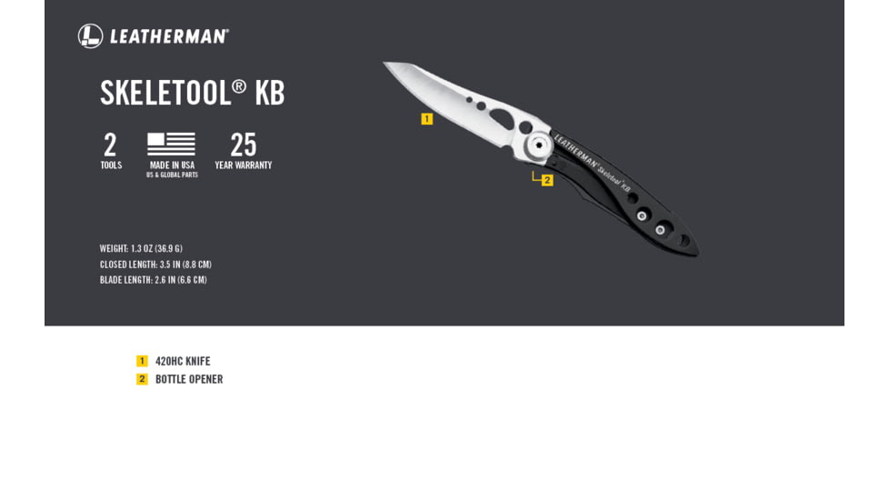 Leatherman Skeletool KB, Black, 832385
