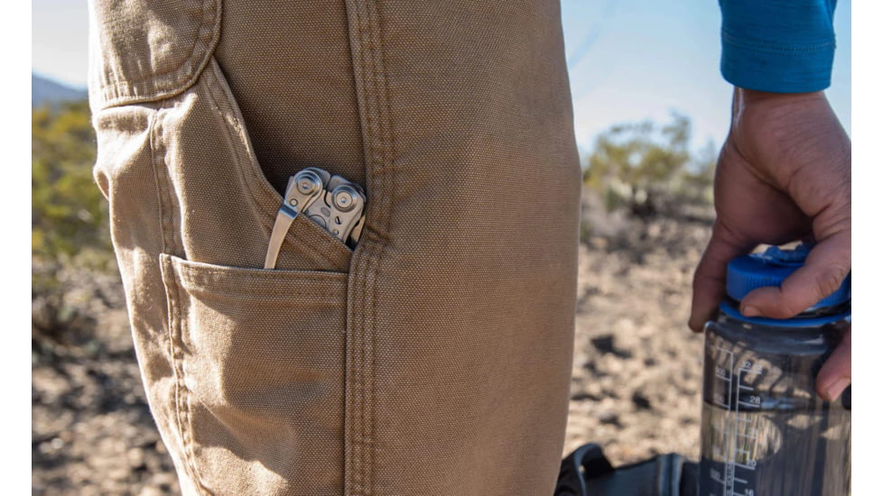 Leatherman Skeletool Multi-Tool, 2.6in, 420HC Stainless Steel Clip Point Blade, Stainless Steel Handle, 830845