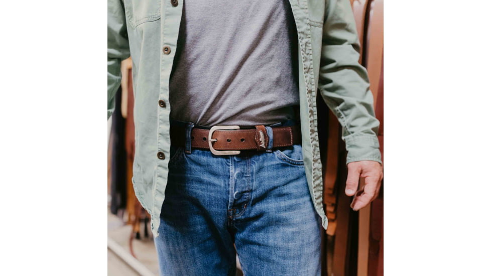 Lejon Big Fish Leather Belt - Mens, Mocha, 32, VB-66232-32