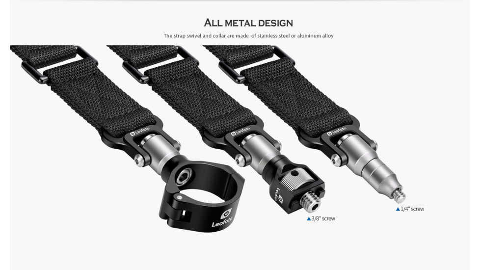 Leofoto 32LS Push Button Quick Detach Modular Tripod Strap, Black, Strap-32LS