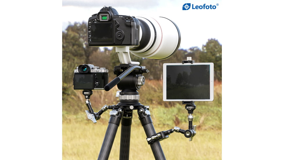 Leofoto AM-5 Kit Versa Magic Arm Heavy-Duty w/Anti-Twist Adapter, 1/4th Mounting Screws, Black, AM-5-KIT