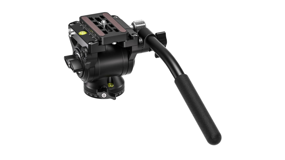 Leofoto BV-5B Mini Fluid Head for Optics w/ Shorter Handle, Arca Compatible, Black, BV-5B