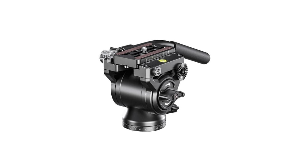 Leofoto BV-5B Mini Fluid Head for Optics w/ Shorter Handle, Arca Compatible, Black, BV-5B