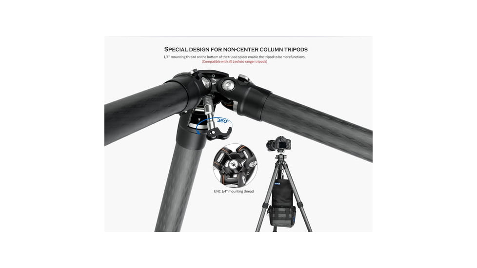 Leofoto HK-01 Tripod Weight Hook 1/4 Thread w/LS Ranger Tripods w/o Leveling, Black, HK-01