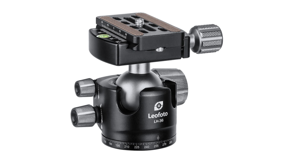 Leofoto LH-36 Low Profile Ball Head &amp; QR Plate, Arca, Black, LH-36