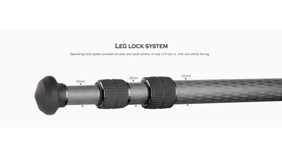 Leofoto LS-323C X Version Ranger Series Tripod, Black, LS-323CX