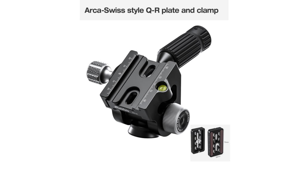 Leofoto LX-224CT/SW-02 Reversible Travel Tripod for Binoculars w/ 2-Way Pan Head Kit, Black, LX-224CT+SW-02