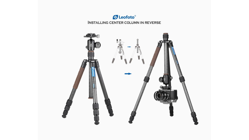Leofoto LX-224CT/XB-32Q Reversible Travel Tripod w/ Ball Head Set, Black, LX-224CT+XB-32Q