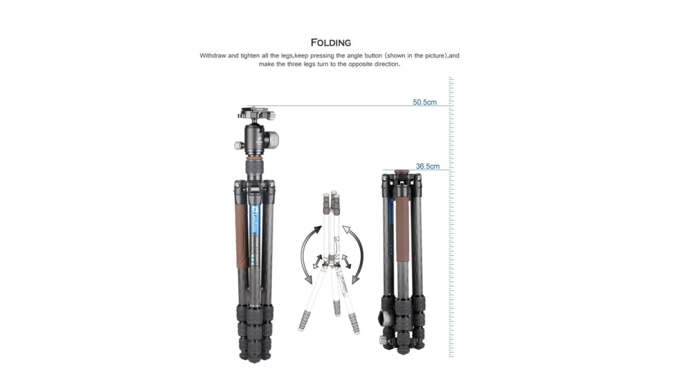 Leofoto LX-224CT/XB-32Q Reversible Travel Tripod w/ Ball Head Set, Black, LX-224CT+XB-32Q