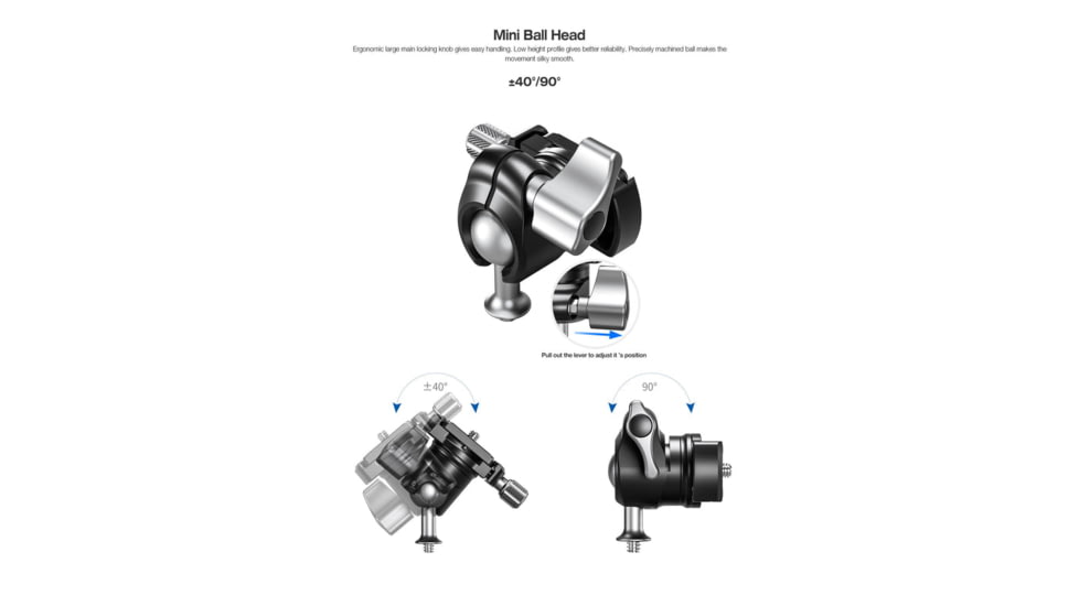 Leofoto MBC-22 Mini Ball Head for FDM-05 Table, Arca Compatible, Black, MBC-22
