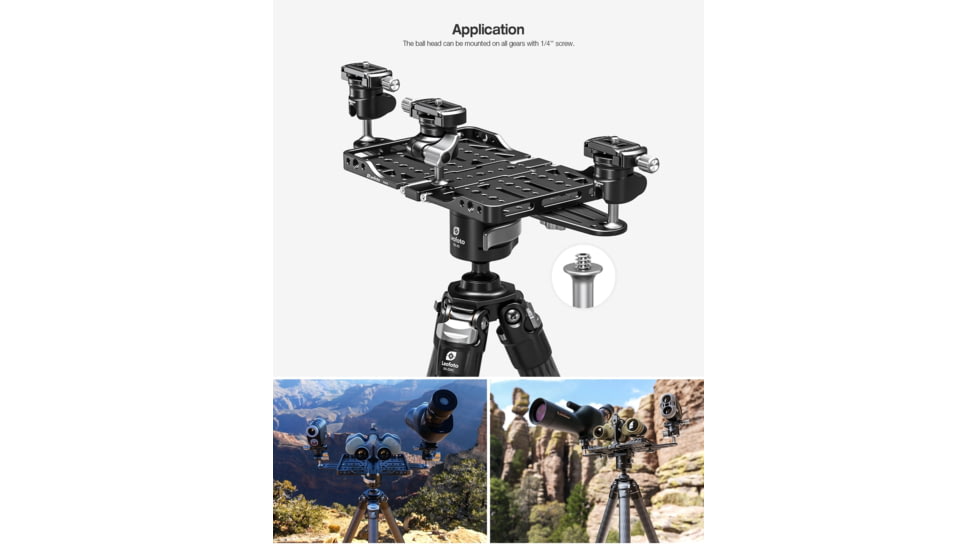 Leofoto MBC-22 Mini Ball Head for FDM-05 Table, Arca, Black, MBC-22