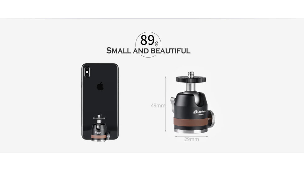 Leofoto MBH-19 Micro/Mini Ball Head, Black, MBH-19