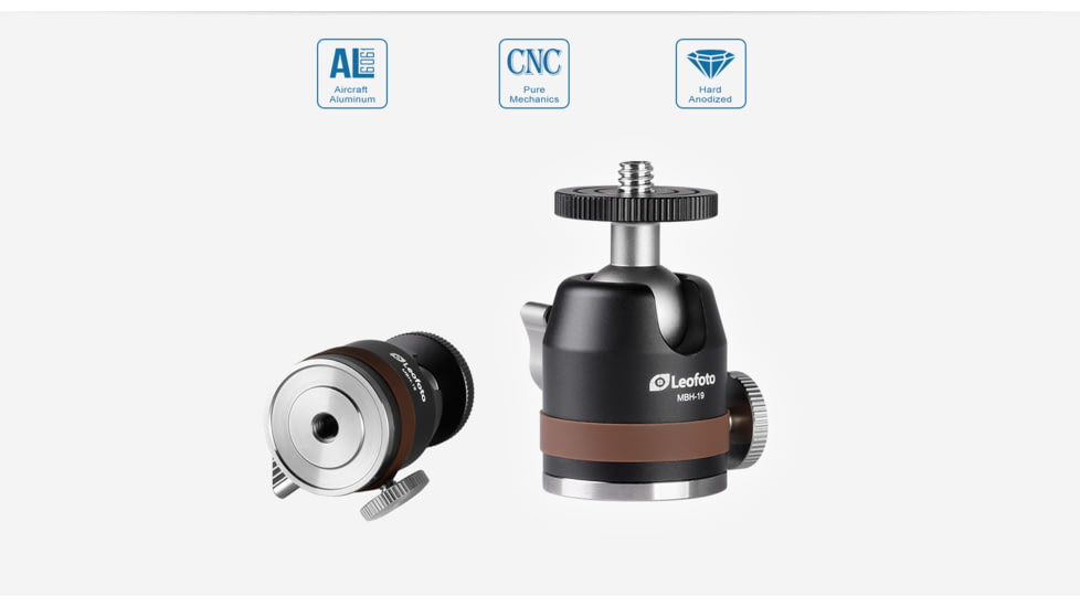 Leofoto MBH-19 Micro/Mini Ball Head, Black, MBH-19