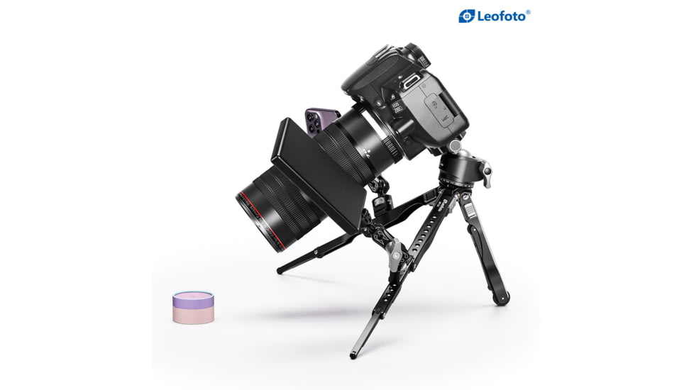 Leofoto MT-04/LH-30 Folding Aluminum Mini Tripod w/ Ball Head Set and Bag, Black, MT-04+LH-30