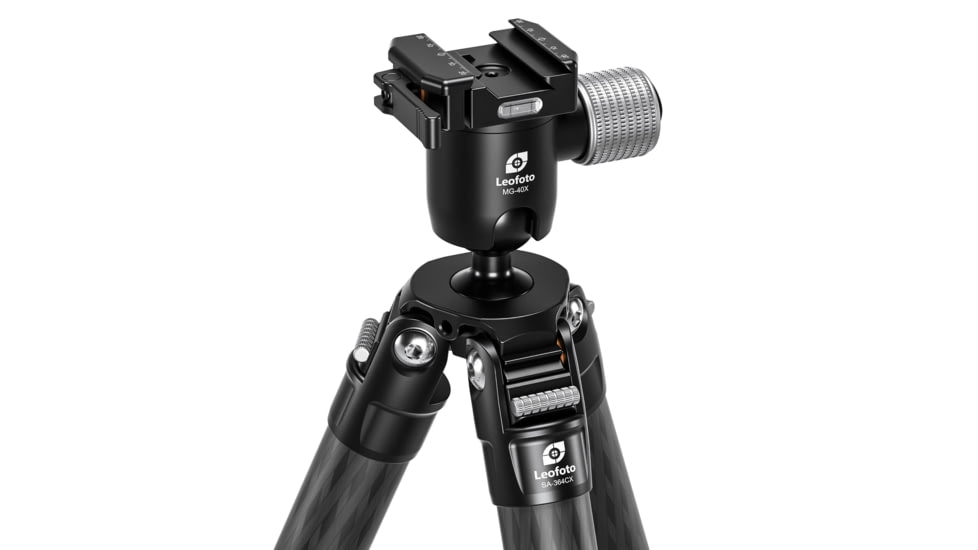 Leofoto SA-363CX/MG-40X Outdoors Tripod w/ Rapid Lock Ballhead, Black, SA-363CX+MG-40X