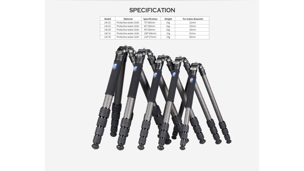 Leofoto Tripod Leg Wrap LW-22 - 1 Piece, Black, LW-22