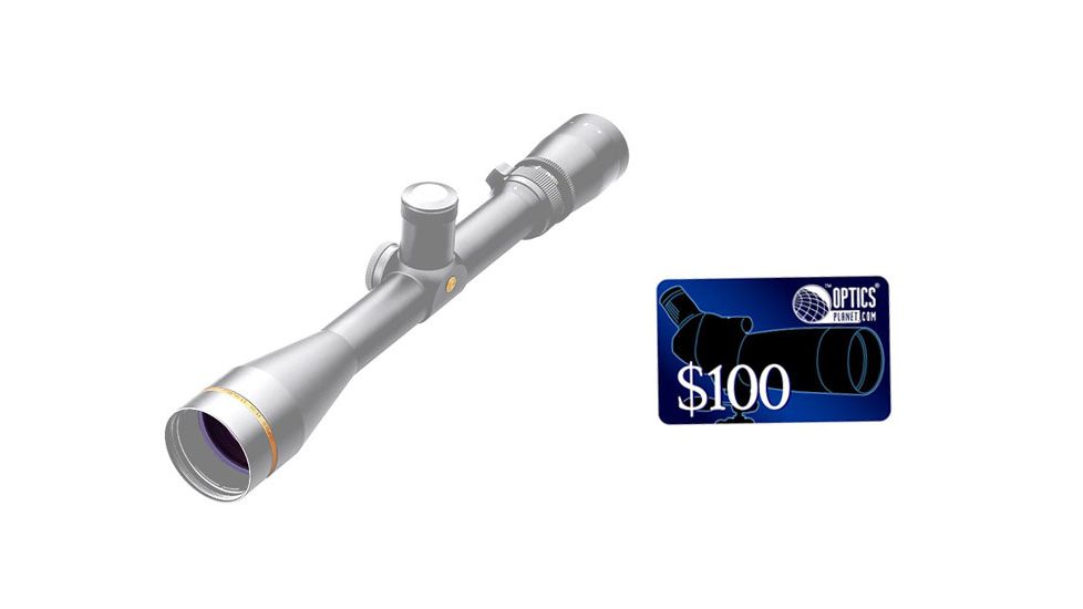 Leupold VX-3 3.5-10x40 mm Rifle Scope - Silver Finish, Duplex Reticle, FREE 100 OpticsPlanet E-Gift Certificate