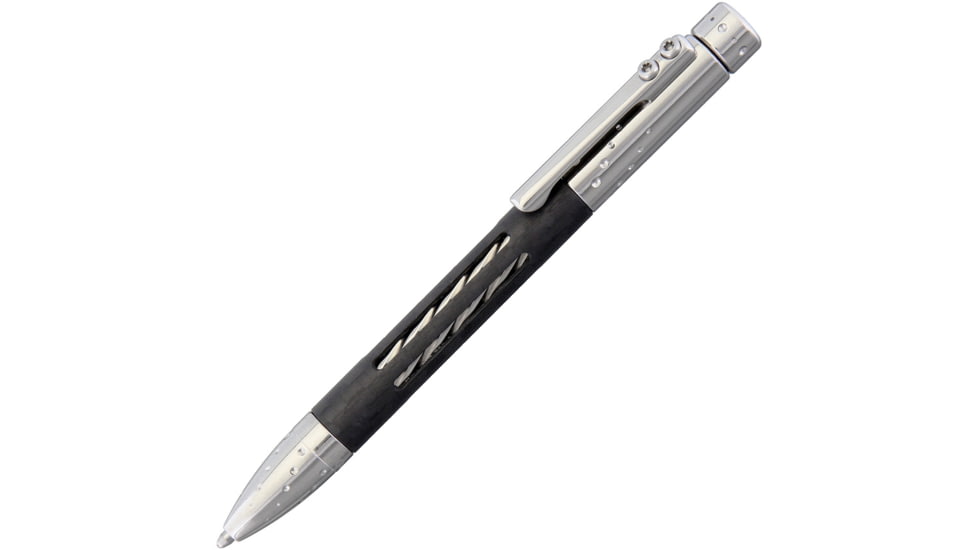 Lionsteel Nyala Pen Carbon Fiber Silver, Nyala Twist Pen, 4.5in Overall, Carbon Fiber Insert, Uses Fisher Space Pen Pr4 Cartridge, Titanium Construction, Silver, Silver, NY FC GYS