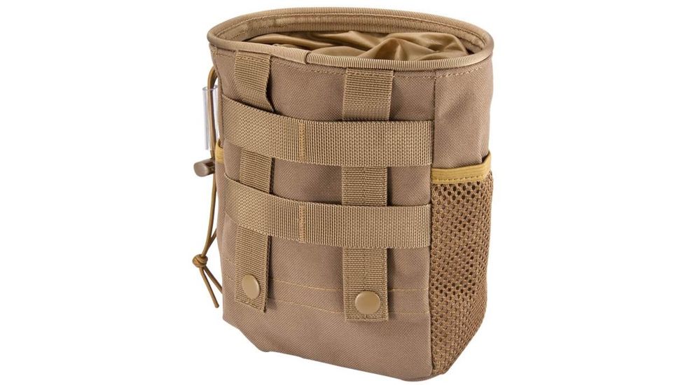 Loaded Gear CX-700 Drawstring Dump Pouch, Compatible w/ Molle System, Dark Earth, 5.5 x 3 x 7.5 in BI12626