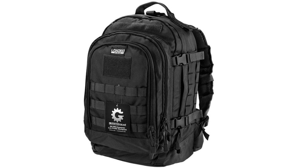 Loaded Gear GX-500 Crossover Utility Backpack, Padded Laptop Sleeve, Side Compression Straps, Black, 7.08 x 10 x 17.72 In BI12612