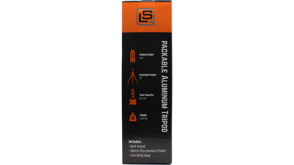 Longshot by Target Vision Packable Aluminum Tripod, 1/4-20in Thread, Black, TV-AT103