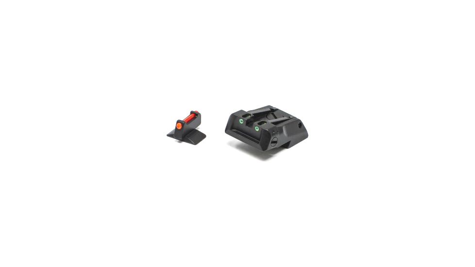 LPA Adjustable Orange Front Green Rear Fiber Optic Sight Set, Sig Sauer 1911, Cal .22, Black, SPF17SS