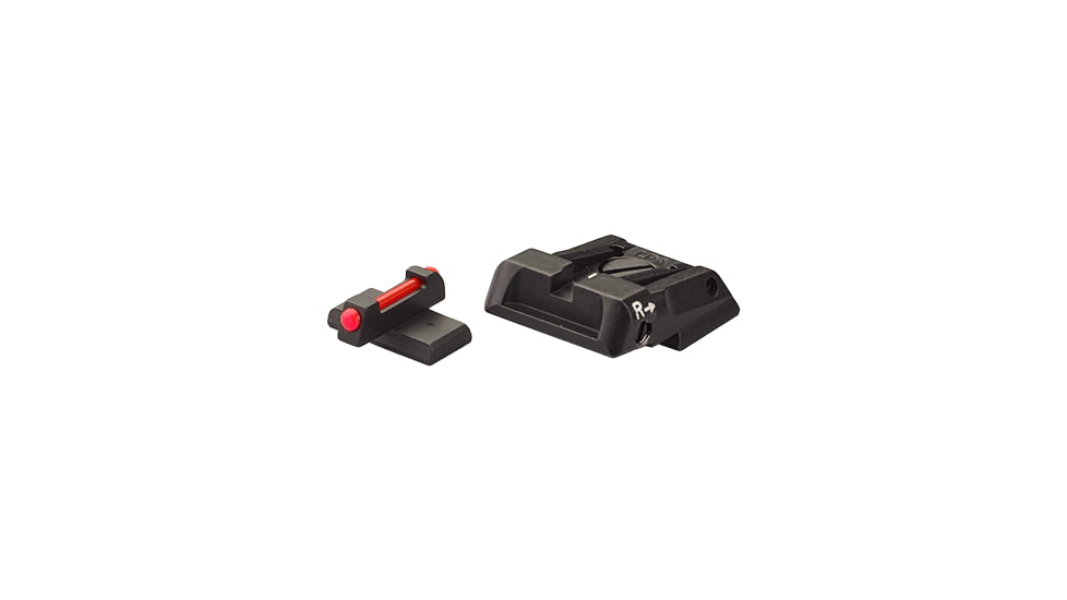 LPA Adjustable Red Front Fiber Optic Sight Set, H&amp;K/P30/P45/SFP9/VP9, Black, SPS01HK6F