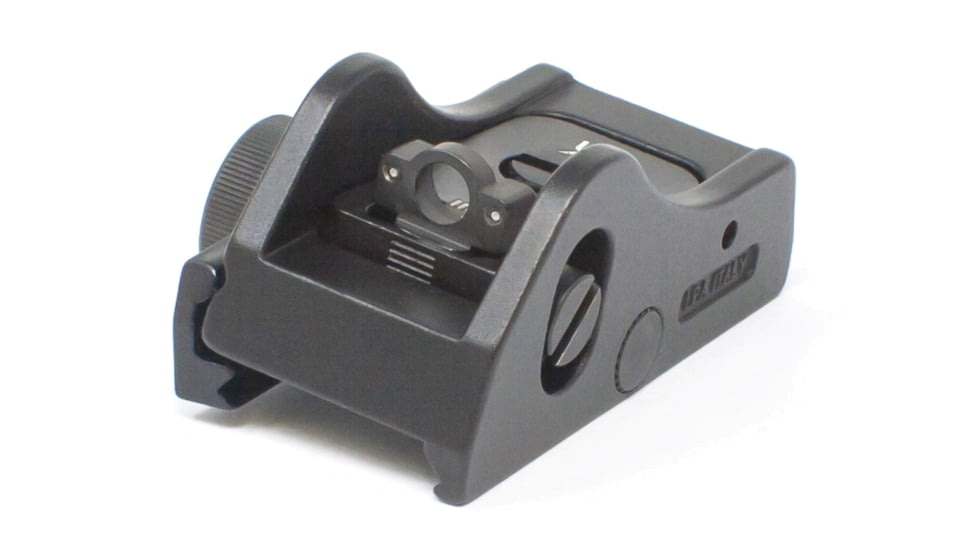 LPA Adjustable Shotgun Rear Sight Picatinny Rail, Tritium Optic Ring, Black, BAR11W+D3