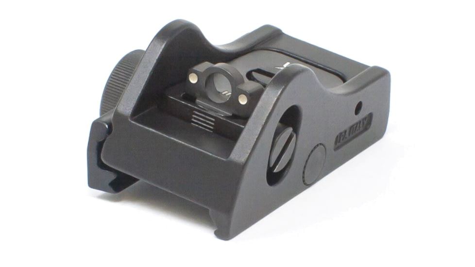 LPA Adjustable Shotgun Rear Sight Picatinny Rail, White Dot Ring, Black, BAR11W+D2