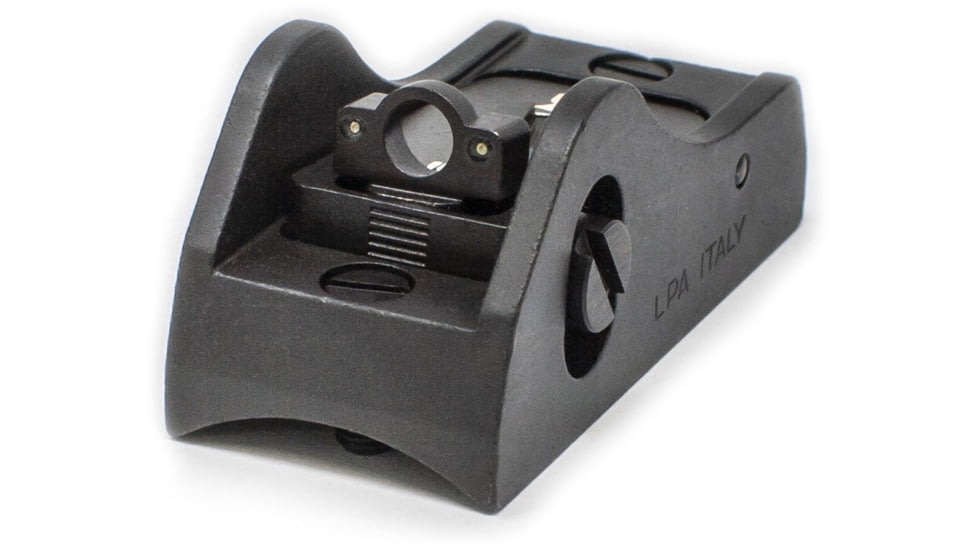 LPA Adjustable Shotgun Rear Sight Screw Down, Tritium Optic Ring, Black, BAR11R+D3