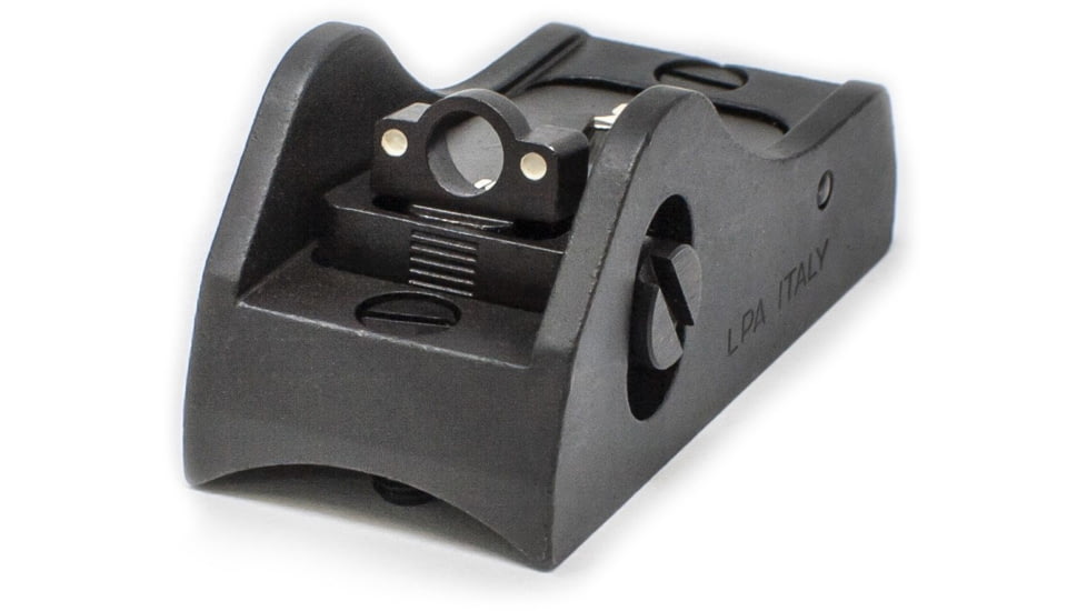 LPA Adjustable Shotgun Rear Sight Screw Down, White Dot Ring, Black, BAR11R+D2