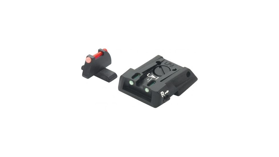 LPA SPF Fiber Optic Adjustable Sight Set For H&amp;K P30, Black, SPF01HK