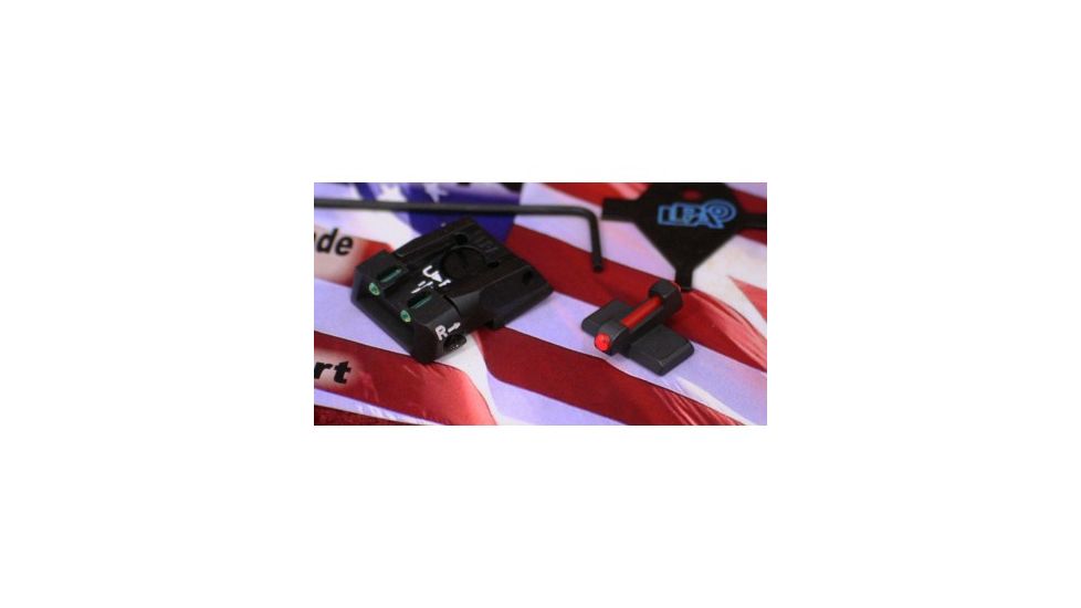 LPA SPF Fiber Optic Adjustable Sight Set For H&amp;K P30, Black, SPF01HK