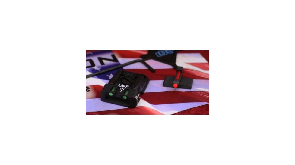 LPA SPF Fiber Optic Adjustable Sight Set For H&amp;K P30, Black, SPF01HK