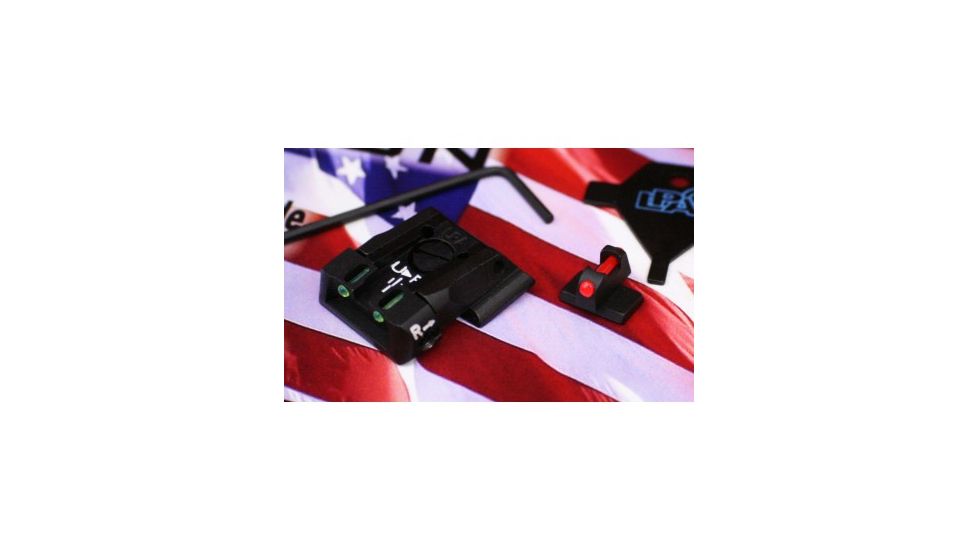 LPA SPF Fiber Optic Adjustable Sight Set For S&amp;W Military and Police M&amp;P, Black, SPF02SW