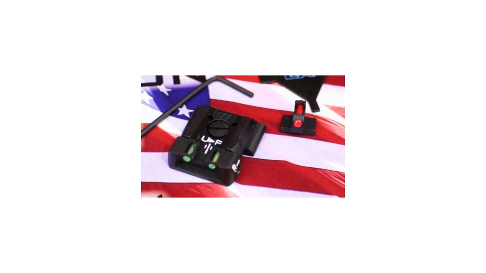 LPA SPF Fiber Optic Adjustable Sight Set For S&amp;W Military and Police M&amp;P, Black, SPF02SW