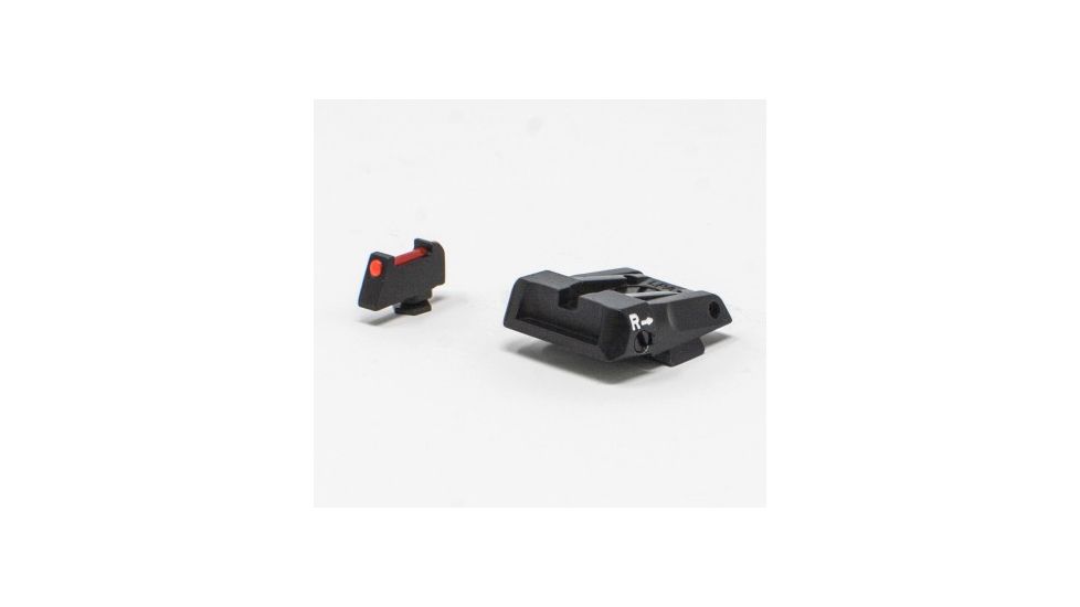 LPA SPS Fully Adjustable Black Target Rear Fiber Optic Front Sight Set For Glock 17-41, Black, SPS16GL6F