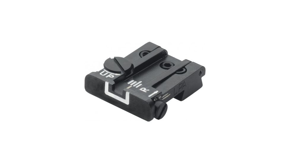LPA TPU Adjustable Rear White Outline Sight Set For CZ75, Old Model, Black, TPU75CZ18