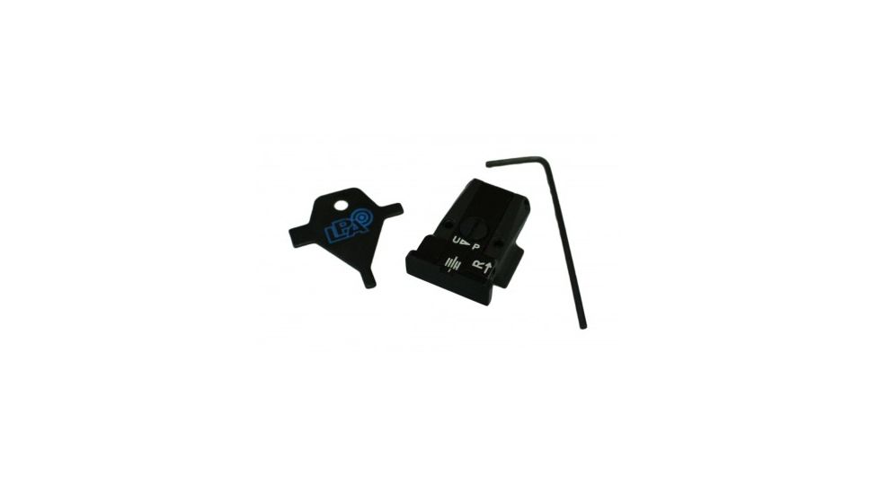 LPA TR Fully Adjustable Black Serrated Rear Sight For S&amp;W 645/745, Black, TR64SW07