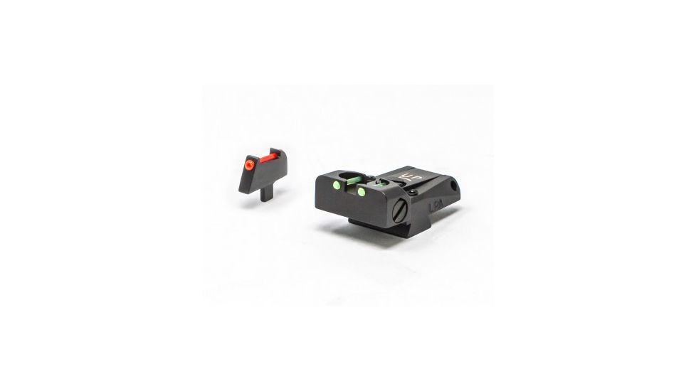 LPA TTF Fiber Optic Adjustable Sight Set For 1911 Colt 70 Series, Black, TTF45CT