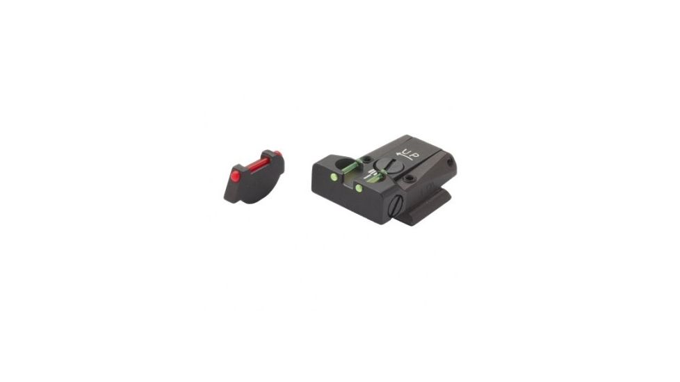 LPA TTF Fiber Optic Adjustable Sight Set For Beretta 8000 Cougar, 92A1, 98A1, M9A3, 90TWO, Black, TTF94BE