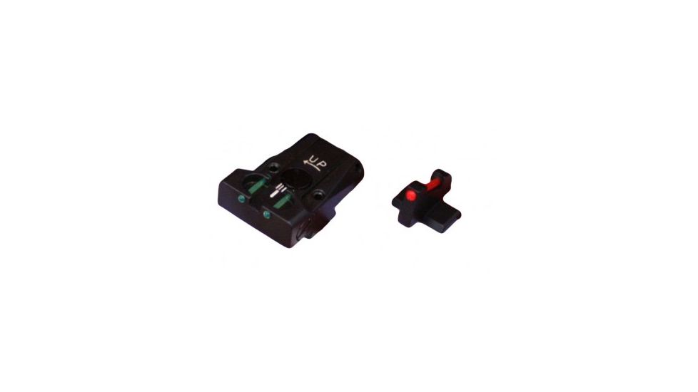 LPA TTF Fiber Optic Adjustable Sight Set For Browning GP Vigilant, GP MK3, GP Pract. GP 40 S&amp;W w/ Dove Front, Black, TTF62BN