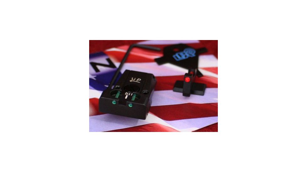 LPA TTF Fiber Optic Adjustable Sight Set For Browning GP Vigilant, GP MK3, GP Pract. GP 40 S&amp;W w/ Dove Front, Black, TTF62BN